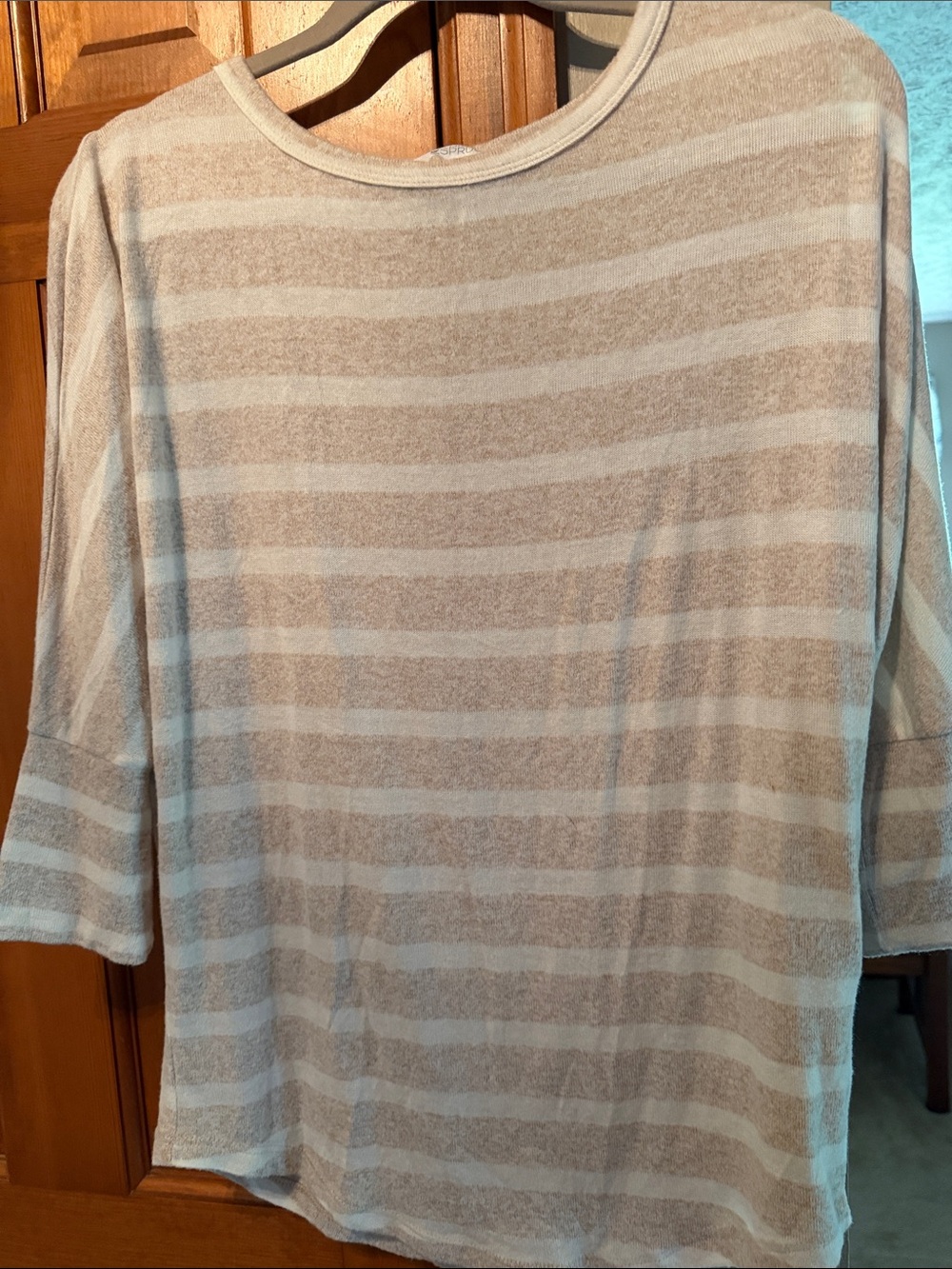 Market & Spruce Neutral Striped Long Sleeve Crewneck